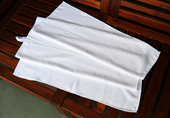 Kids Waffle Weave Swim Towel...with Snaps - White