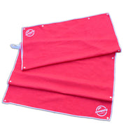 Kids beach towel in pink, wearable textured microfiber. Wear as a cape, changing cover, hooded towel, poncho or wrap.