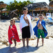 Snappy Towels for kids: wearable swim towels, beach towels, bath towels for kids with snaps to wear them as a cover-up or hands-free towel or changing cover.