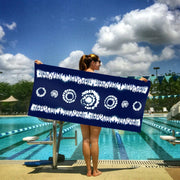 snappy eco collection sport towel woman at pool