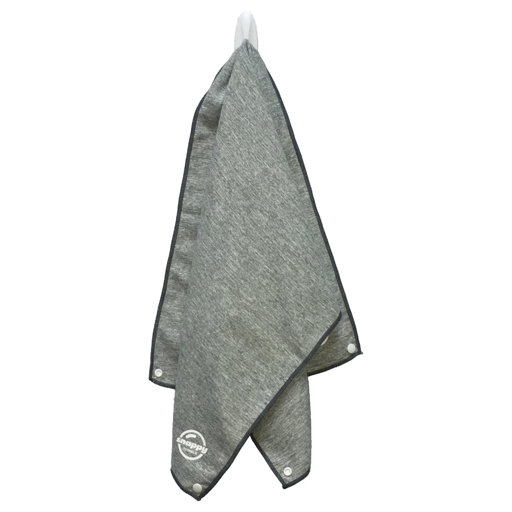 Snappy Fitness Towel Marle Style with Snaps - Coastal Gray