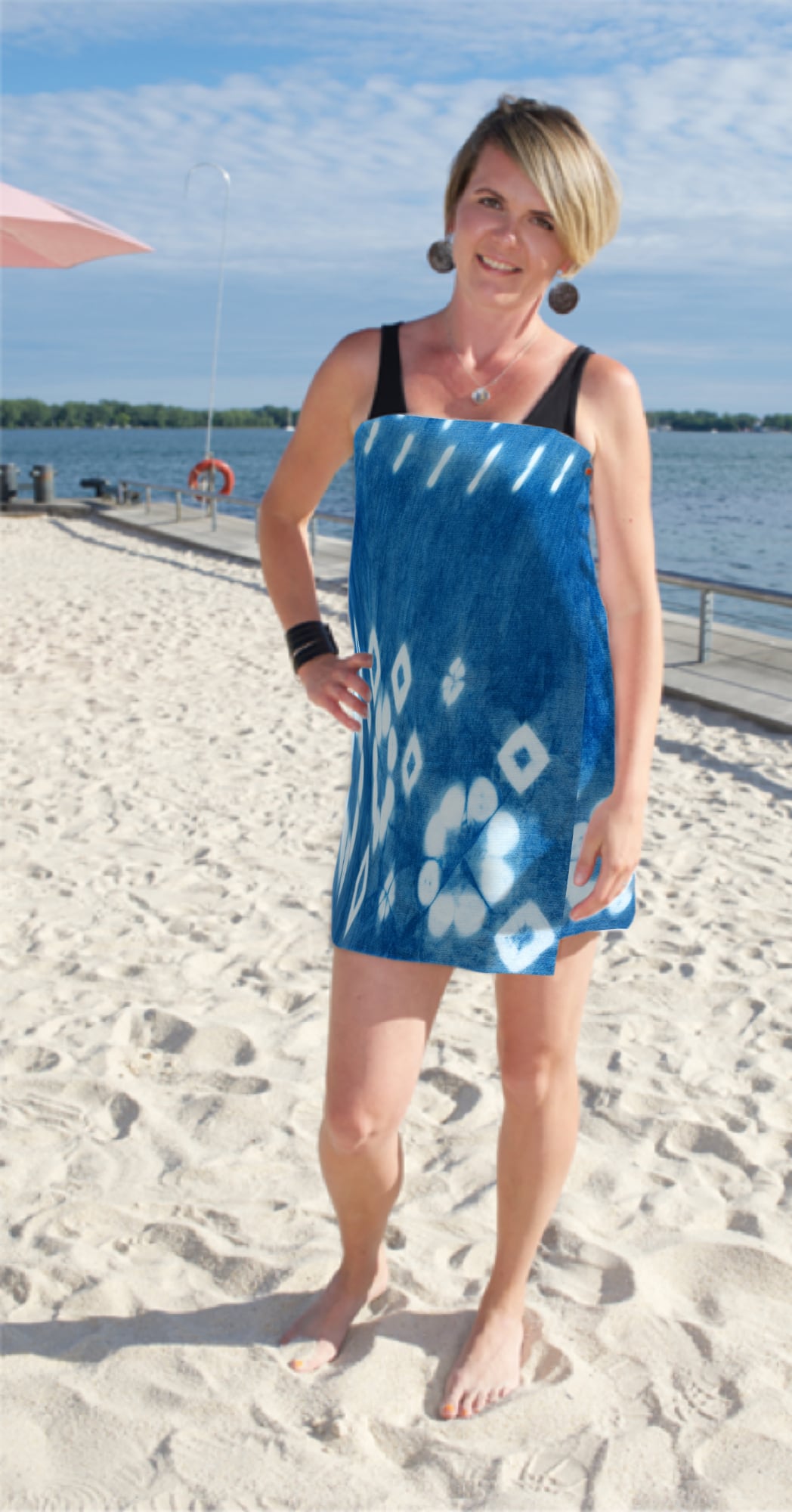 Snappy Sport, Swim, & Yoga ECO Microfiber Towel with Snaps! - Indigo B